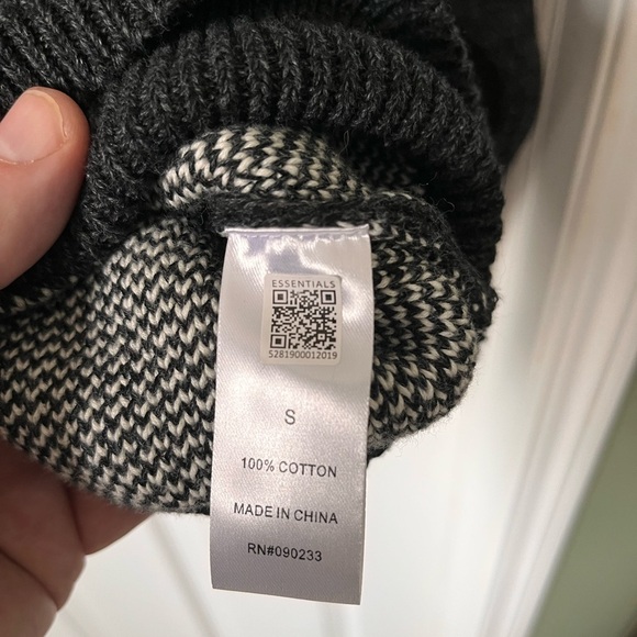 Mens Essentials FOG Fear of God Jacquard Knit Cotton Crewneck Sweater - Picture 7 of 10